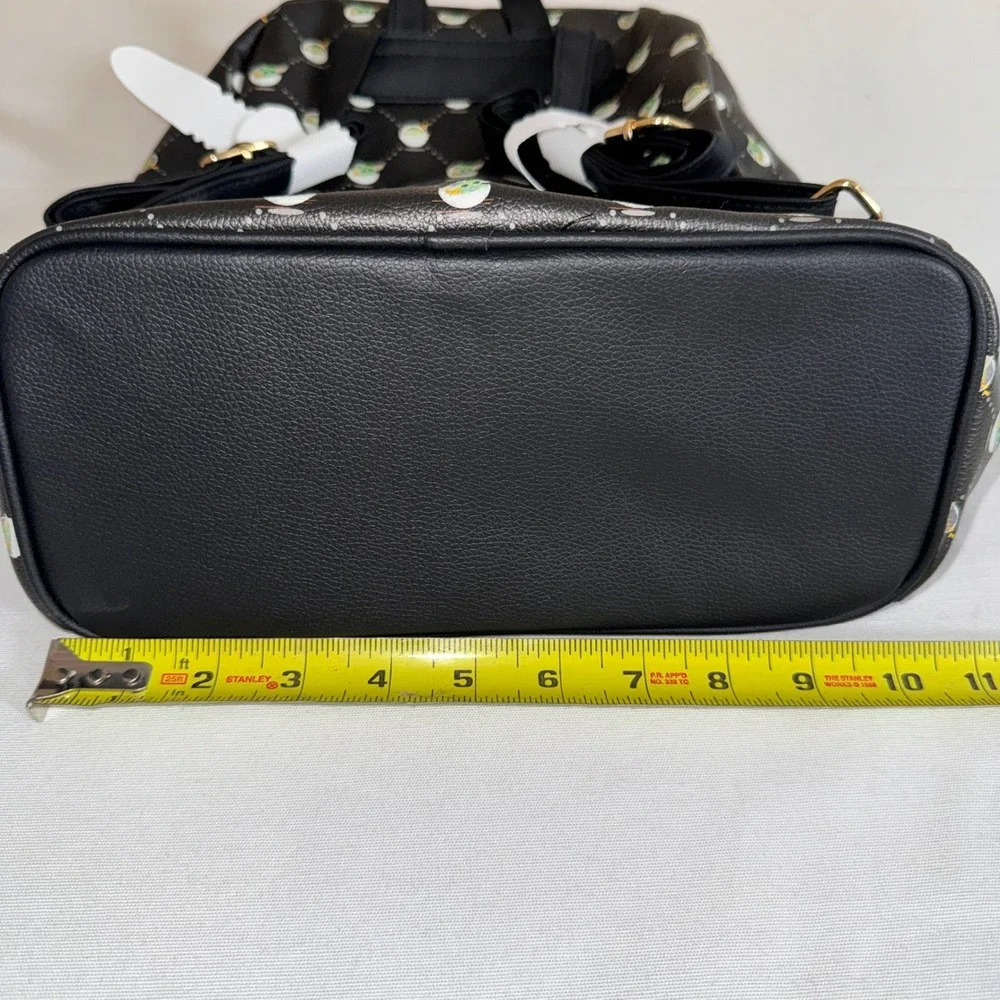 Star Wars The Mandalorian‎ Grogu Baby Yoda Mini Backpack Black Faux Leather Bag